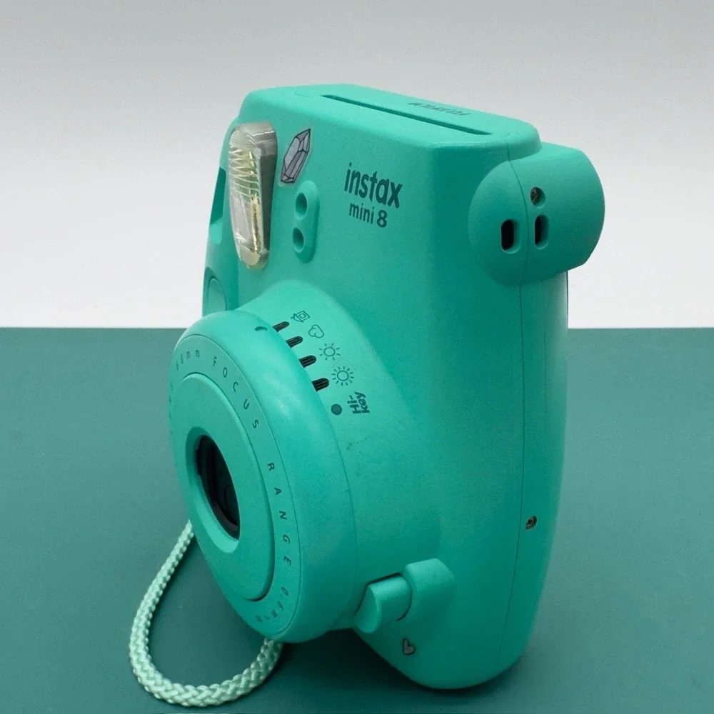 Fujifilm Instax Mini 8 Instant Film Camera Mint Aqua Tested Working Film Loaded
